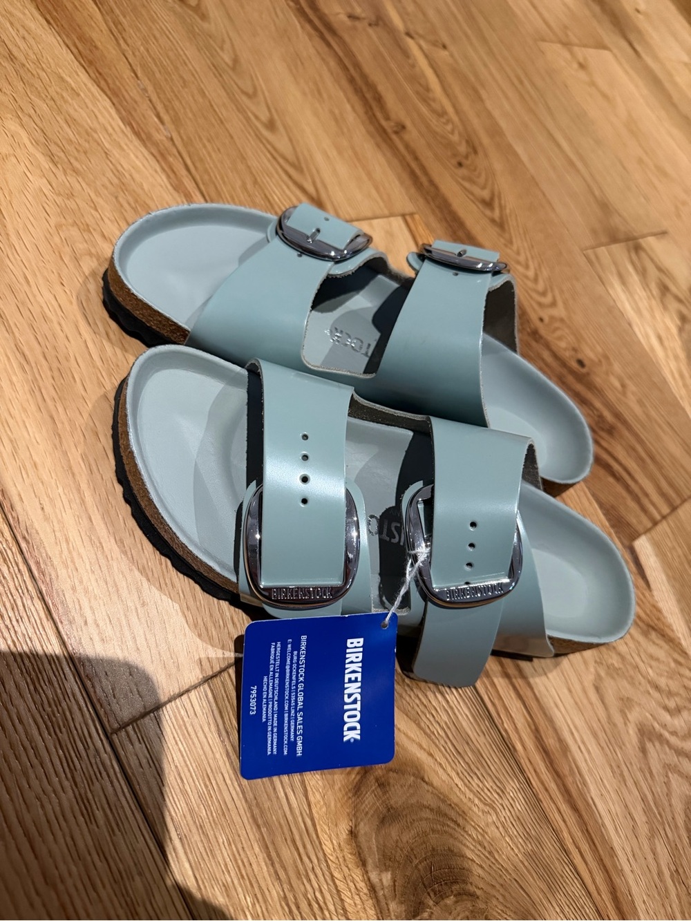 NWT Birkenstock Arizona Big Buckle High-Shine Pure Sage 38 (No Box)